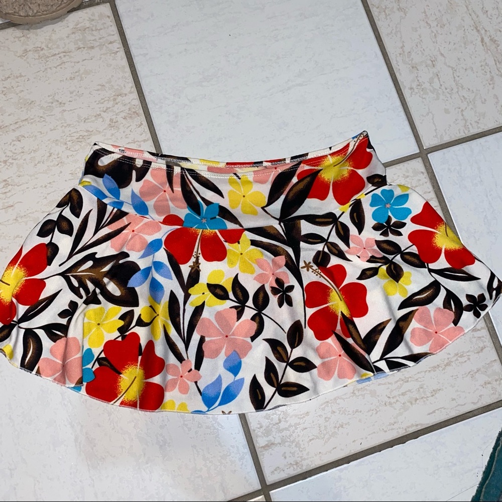 Floral bathing suit cover up skirt